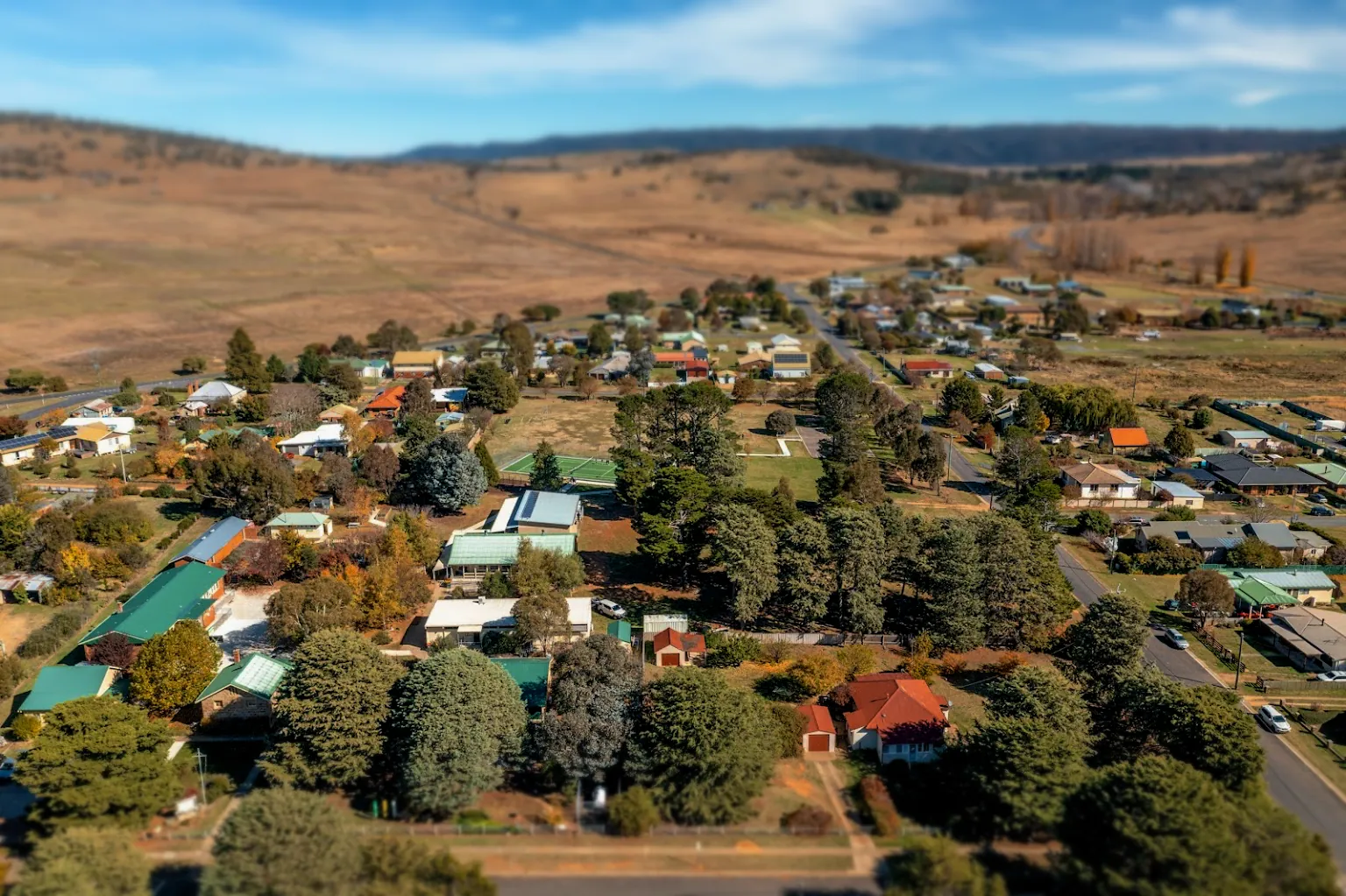 An aerial photo of Berridale, a town that Jindabyne Plumbers service